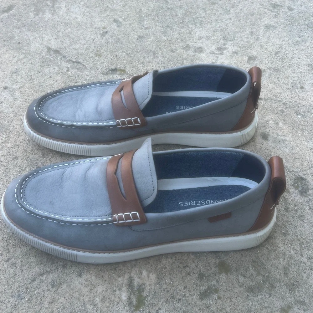 Cole Haan Grand Series Cloudfeel Gray Nubuck Penny Loafers Men's Size 11